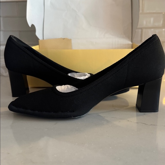 Cosy Island Black Refin Edge, Square Toe, Block heeled pumps 2.5" size 10, NIB - Picture 6 of 8